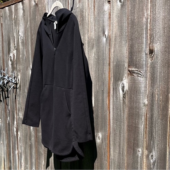 Danskin Now hooded long black jacket size 8/10 medium - Picture 8 of 16